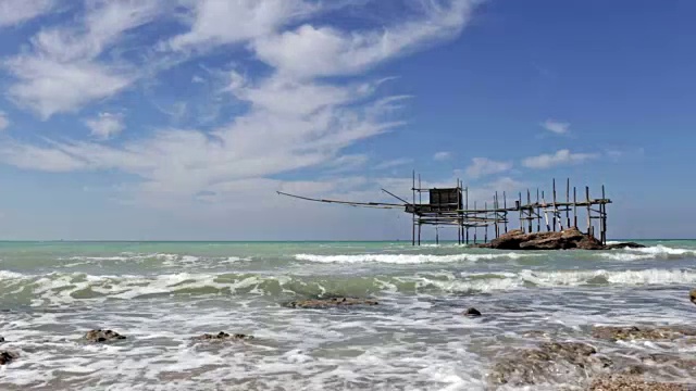 蓬塔Aderici。在意大利的Trabocchi海岸。视频素材