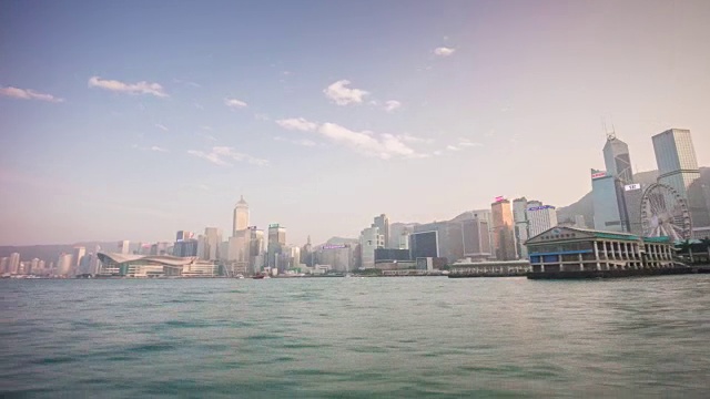 中国天光著名的港九渡轮乘坐全景4k时间推移视频素材