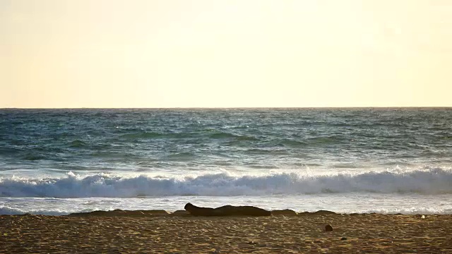 海浪冲击着海滩视频素材