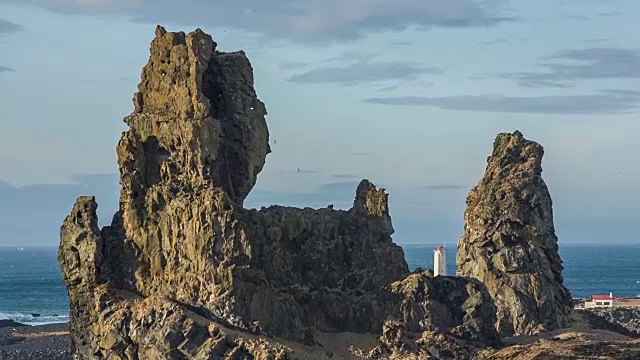 Londrangar玄武岩悬崖视频素材