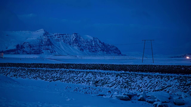 Vatnajökull国家公园之夜视频素材