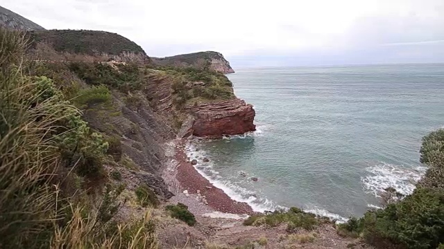 黑山的Crvena Glavica海滩视频素材