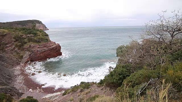 黑山的Crvena Glavica海滩视频素材