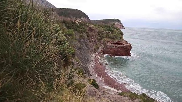 黑山的Crvena Glavica海滩视频素材