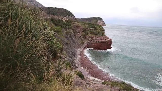 黑山的Crvena Glavica海滩视频素材