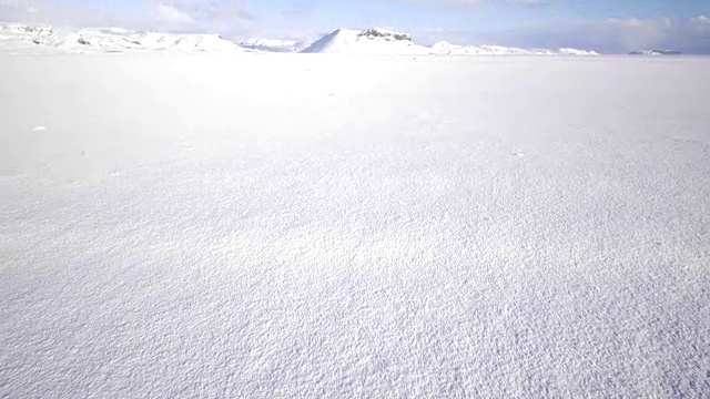 冰岛风景优美，自然冬雪寒境外寒旅游山视频素材