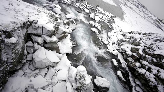 冰岛风景优美自然，冬寒雪寒，外金圈寒旅游视频素材