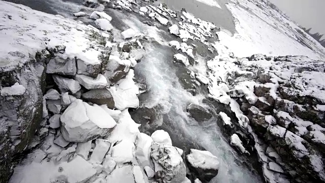 冰岛风景优美自然，冬寒雪寒，外金圈寒旅游视频素材