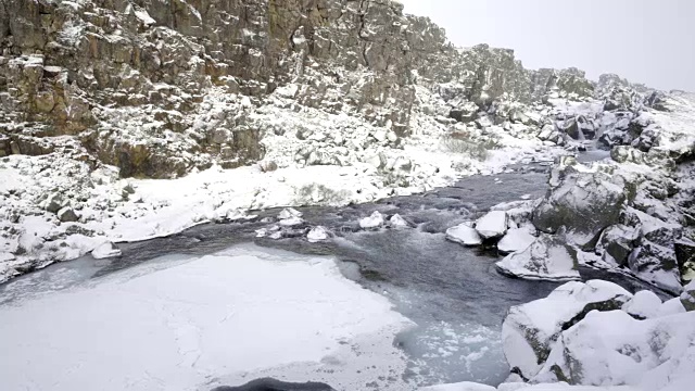 冰岛风景优美自然，冬寒雪寒，外金圈寒旅游视频素材