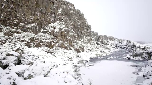 冰岛风景优美自然，冬寒雪寒，外金圈寒旅游视频素材