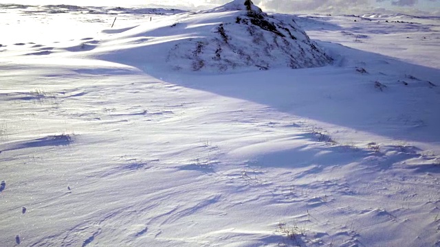 冰岛风景优美，自然冬雪寒冷，户外仙境寒冷旅游视频素材