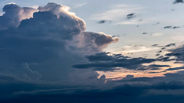 在下雨和雷暴之前，戏剧性的天空和暴风雨云的时间流逝视频素材