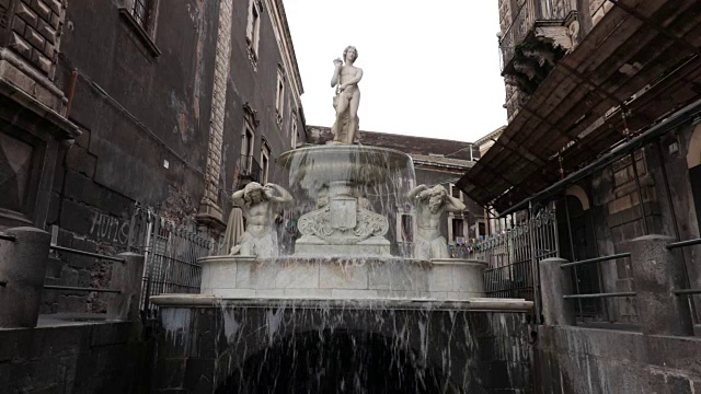 卡塔尼亚，fontana del fiume Amenano视频素材