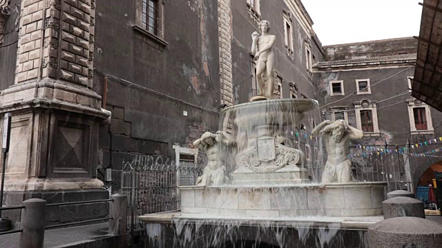 卡塔尼亚，fontana del fiume Amenano视频素材