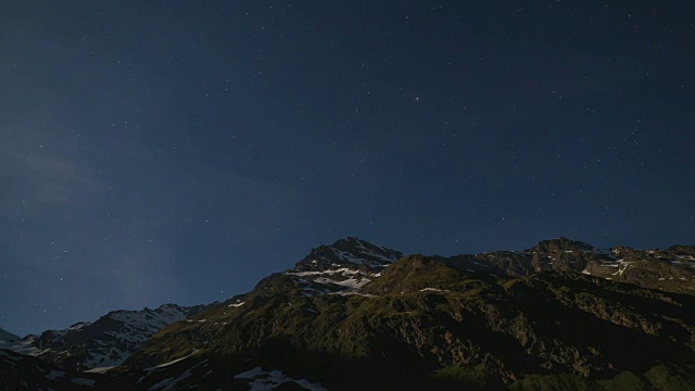 意大利阿尔卑斯山星空，时光流逝视频素材