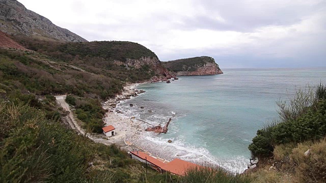 黑山的Crvena Glavica海滩视频素材