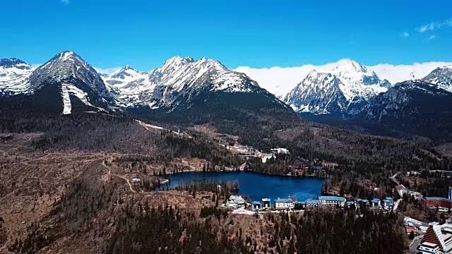 斯特布斯克普莱索度假村的鸟瞰图在高塔特拉斯山，斯洛伐克视频素材