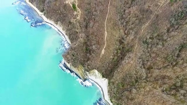 空中海岸。海中。视频素材