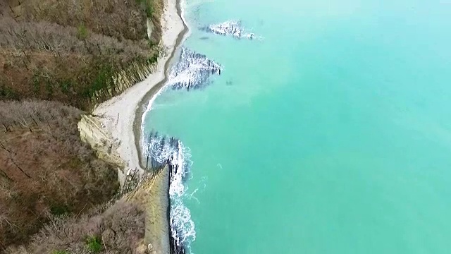 空中海岸。海中。视频素材