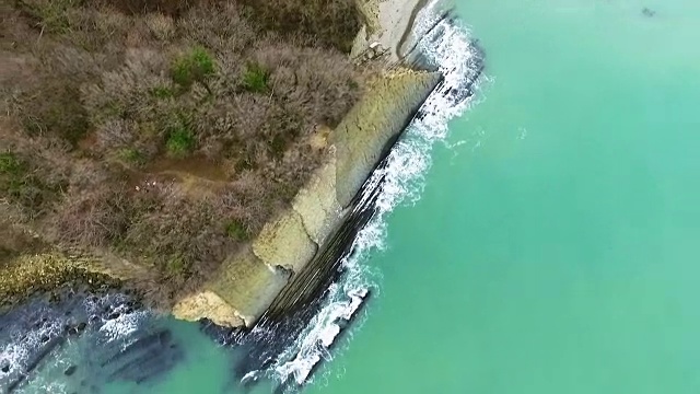 空中海岸。海中。视频素材