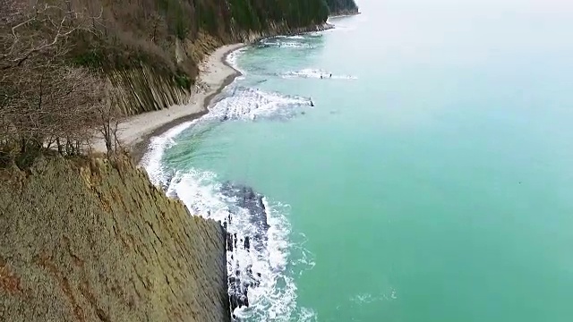 空中海岸。海中。视频素材