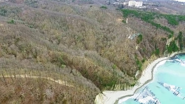 空中海岸。海中。视频素材