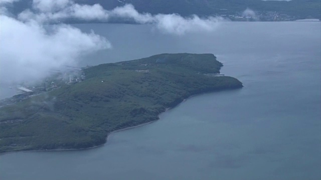 空中,俄罗斯堪察加半岛视频素材