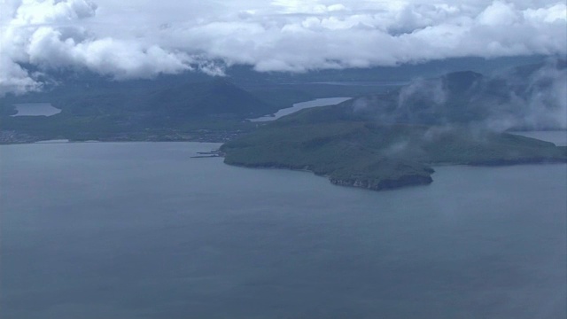 空中,俄罗斯堪察加半岛视频素材