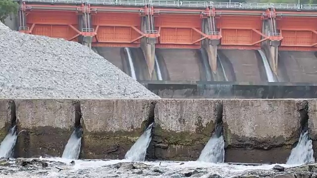 泰国南邦水电站的泄洪道。视频素材