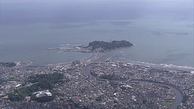 AERIAL，神奈川县之岛，日本视频素材