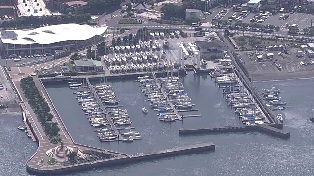 航空，Enoshima游艇港，神奈川，日本视频素材