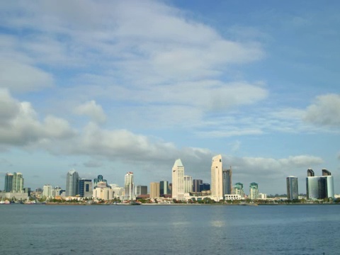 time-lapse city over baye从海湾对面的城市延时拍摄视频素材