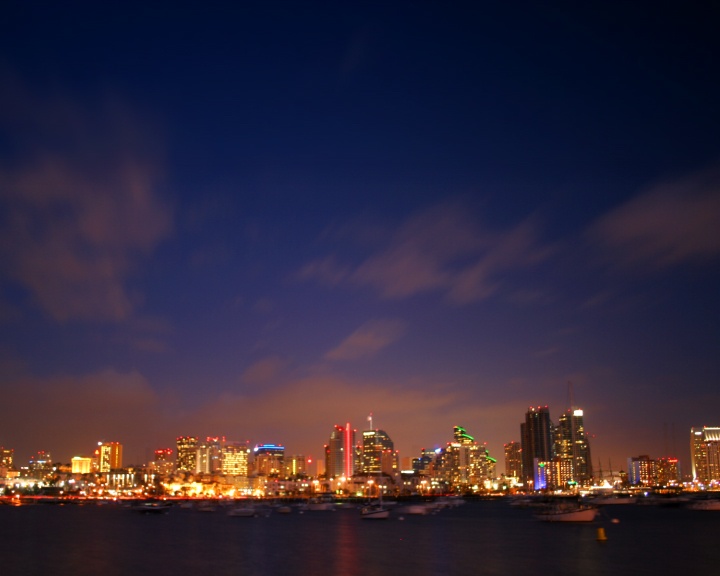 time-lapse san diego bay落日时分的san diego海湾视频素材