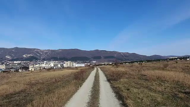 鸟瞰乡村公路视频素材