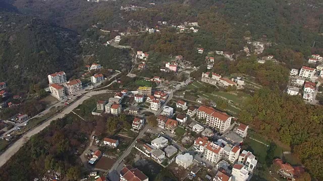 布达瓦，黑山，新城，空中视频素材