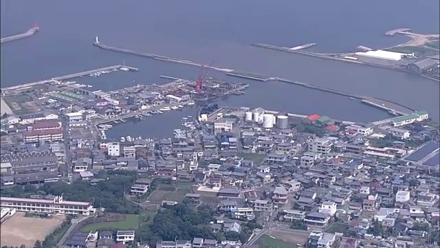 日本兵库市南淡路港航空视频素材