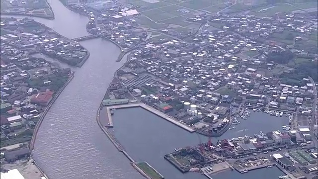 日本兵库市南淡路港航空视频素材