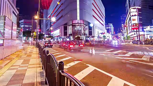 高清延时:夜生活-拥挤的大阪街道，日本。视频下载