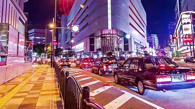 高清延时:夜生活-拥挤的大阪街道，日本。视频素材