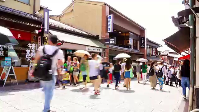 高清延时:拥挤在日本京都街头文化村。视频下载