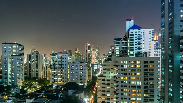 曼谷夜景鸟瞰图视频素材