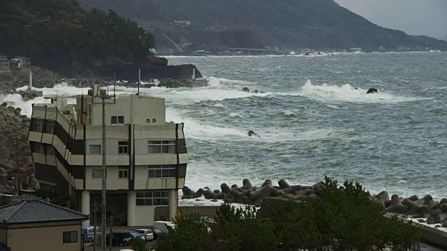 日本福井的越前海岸冬季视频素材