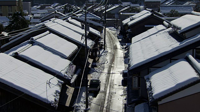 日本福井市今雄镇，积雪覆盖视频素材