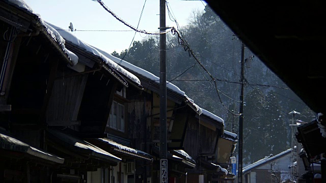 日本福井市今雄镇，积雪覆盖视频素材