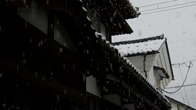 日本福井小野的传统雪街视频素材