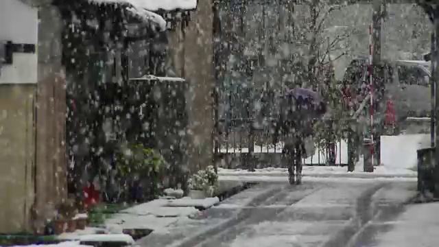 日本福井小野的传统雪街视频素材