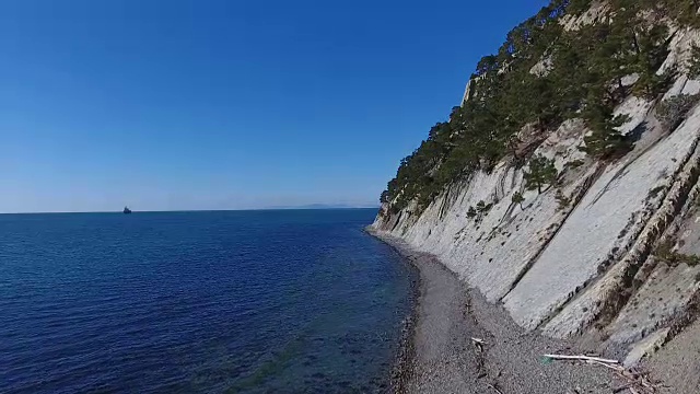 俄罗斯黑海野生海岸，鸟瞰图视频素材