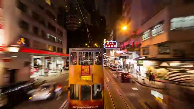 香港有轨电车，交通景象动人视频下载