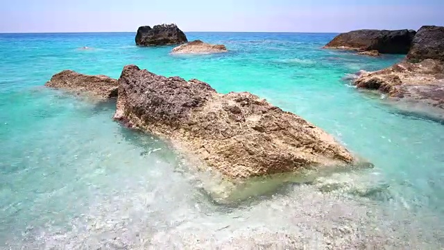 希腊莱夫卡达岛的卡茨基港海滩视频素材