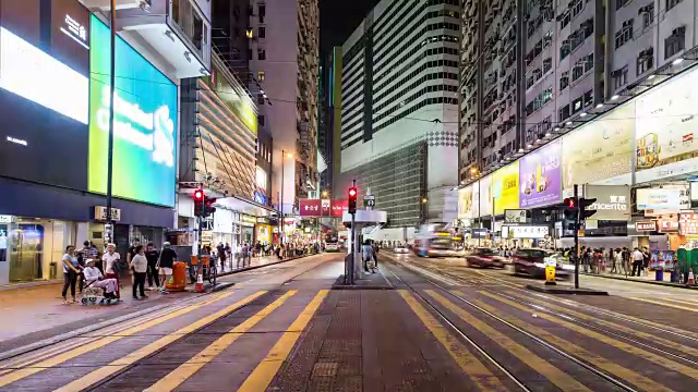 过马路，人来人往，香港，铜锣湾视频下载